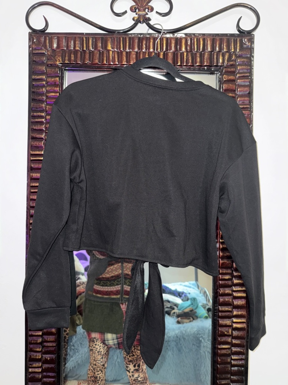 Halara NEW Dropped Shoulder Tie Back Cropped Casual Sports Sweatshirt Size S